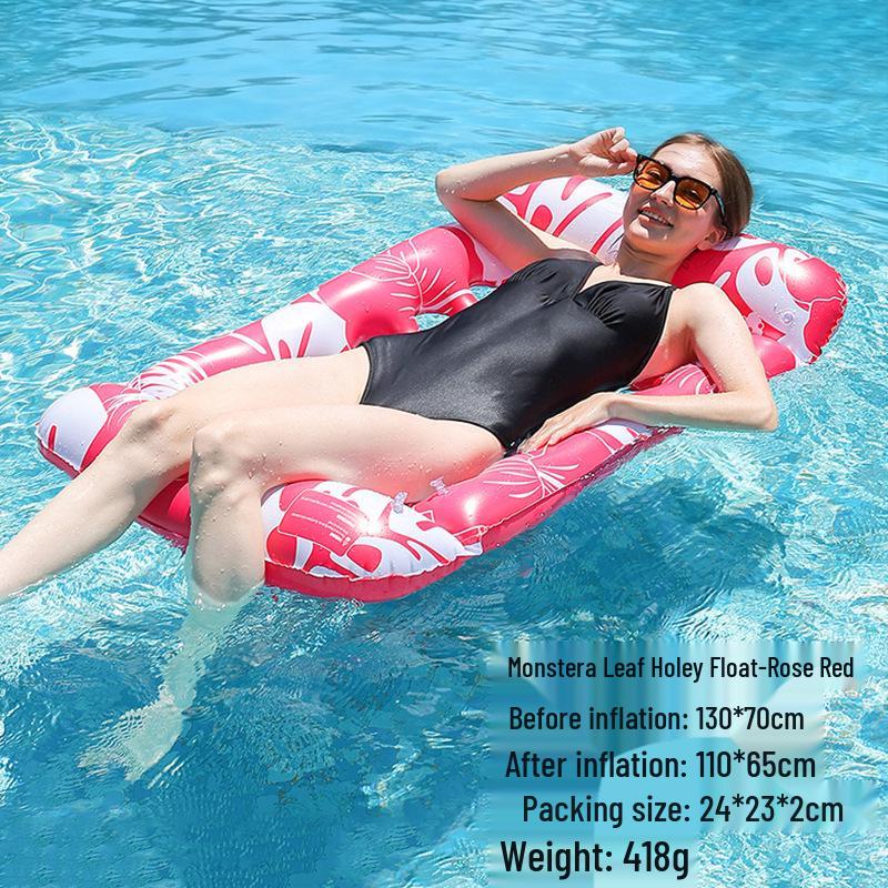 Foldable Striped Inflatable Pool Float Hammock Recliner