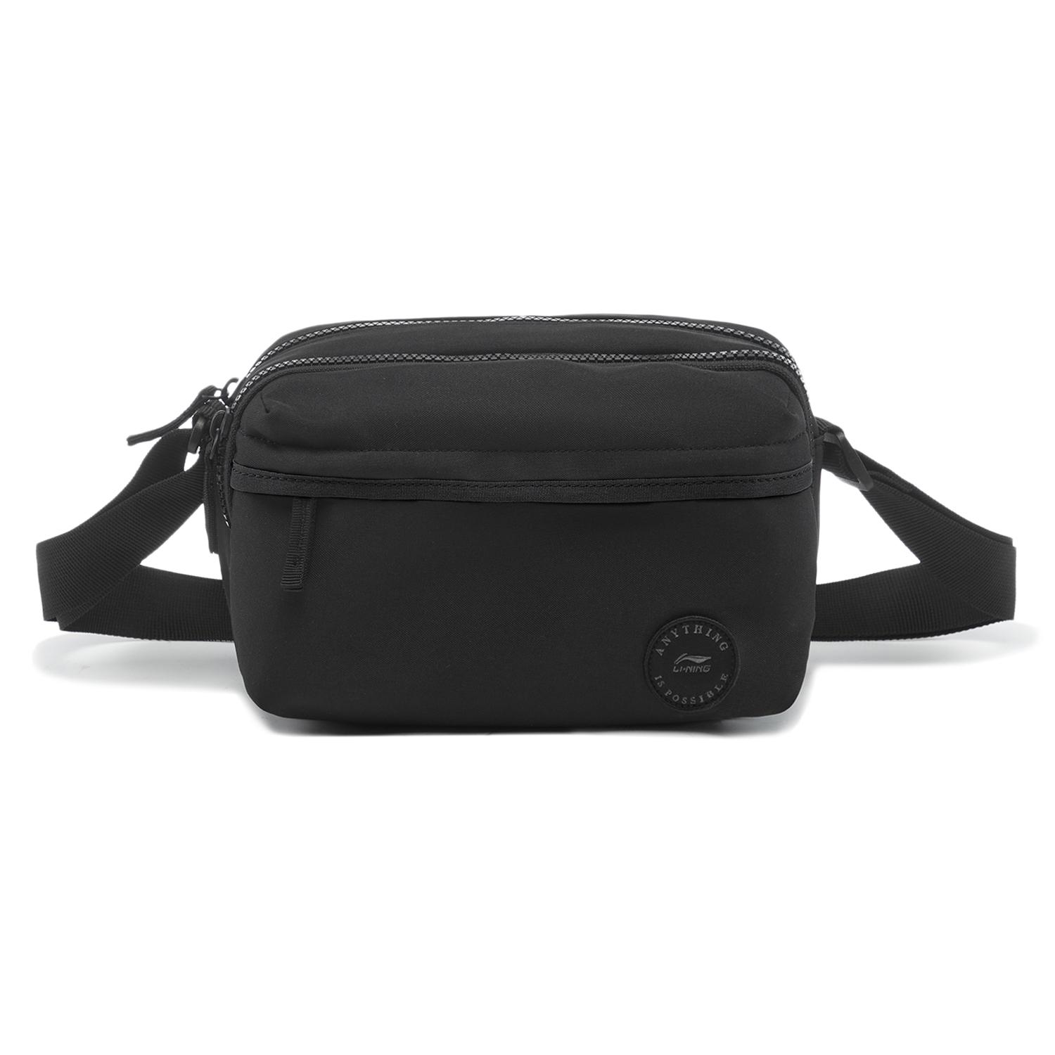 

Новая полиэстеровая наплечная сумка LiNing, сумка через плечо унисекс черная ABDU283-1 23.6*9.9*15.5CM