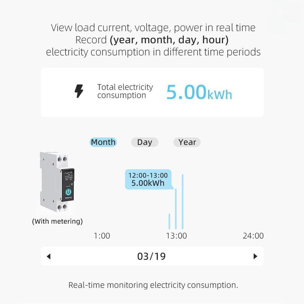 WiFi Intelligent Circuit Breaker Wireless Remotes Control Switch Mobilephone APP Remotes Viewing Home Circuit Breaker