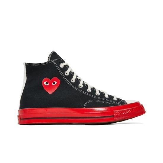 Converse Comme des Garçons Play x Chuck 70 High Black Red A01793C