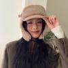 Korean Version of Autumn and Winter New Hat for Women Double-layer Brim Ear Protection Lei Feng Hat for Winter Warm Cold Hat Outdoor Plush Hat Thick