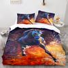 Aquarell Pferd Bettbezug King Queen 3D Braune Pferde Bettwäsche Set Für Teenager Erwachsene Wildtier 2/3 Teile Polyester Bettdeckenbezug