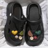 New Mary Jane Hole Shoes Women's Summer Platform Height Increase Heel Wear Bag Head Slippers Fashion Beach Non-slip Sandals