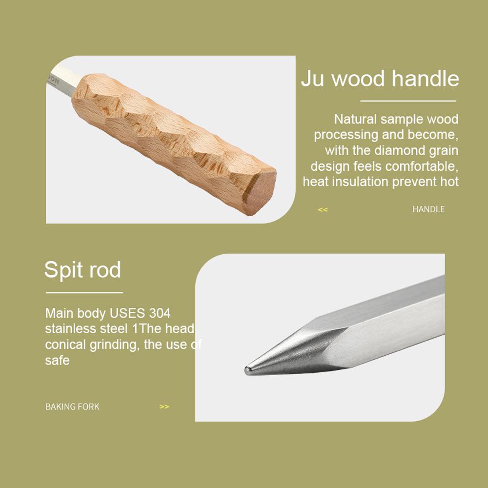 Portable BBQ Rotatable Rotisserie Rack Stainless Steel Two Heights Adjustable Roast Grill Outdoor