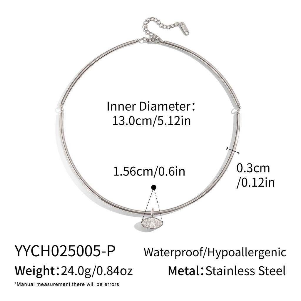X&L 18K Gold PVD Plated Stainless Steel Necklace for Women New Fashion Geometric Zircon Pendant Necklace Charms Jewelry