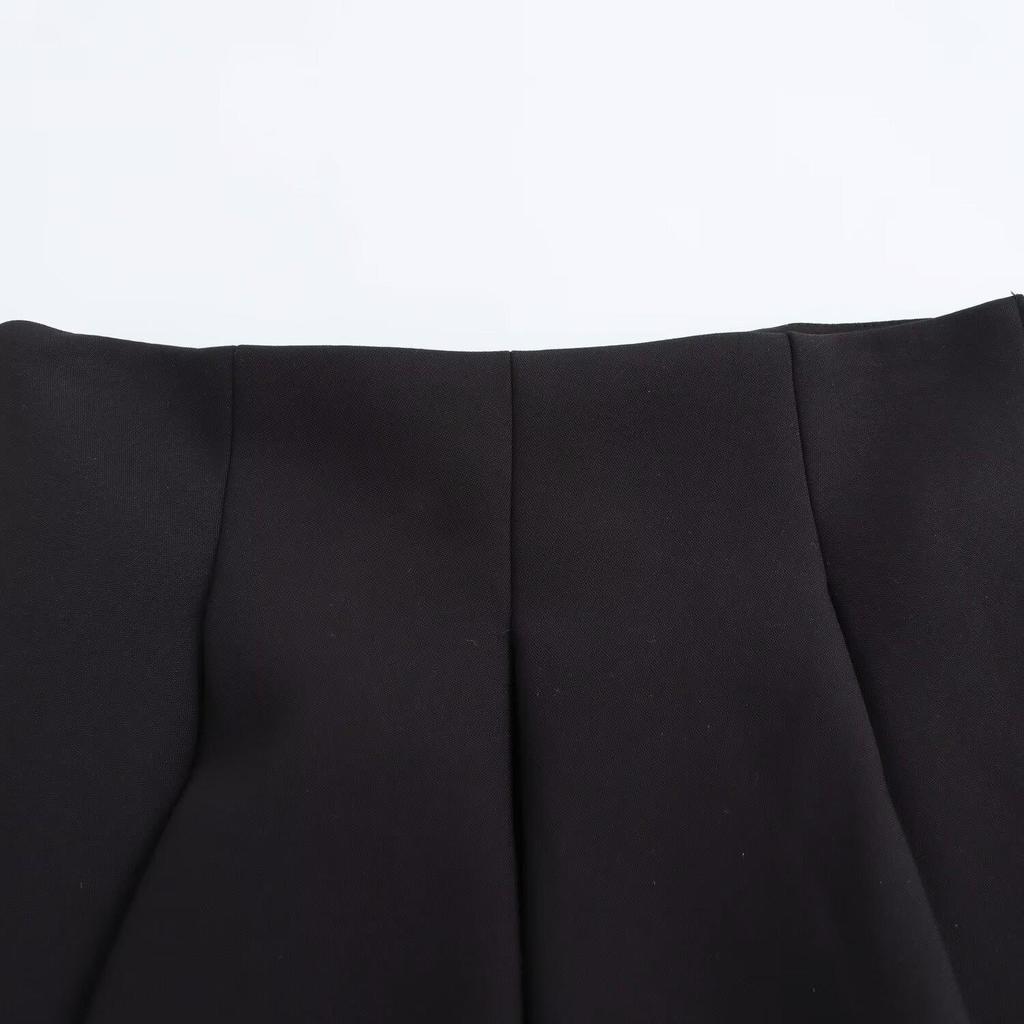 2025 Spring Women's V-Neck Slim Top & Pleated Midi Skirt Set