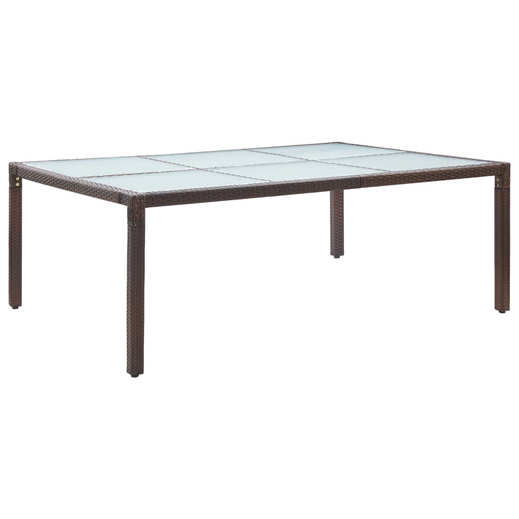 Garden Dining Table Brown 200 x 150 x 74 cm Poly Rattan