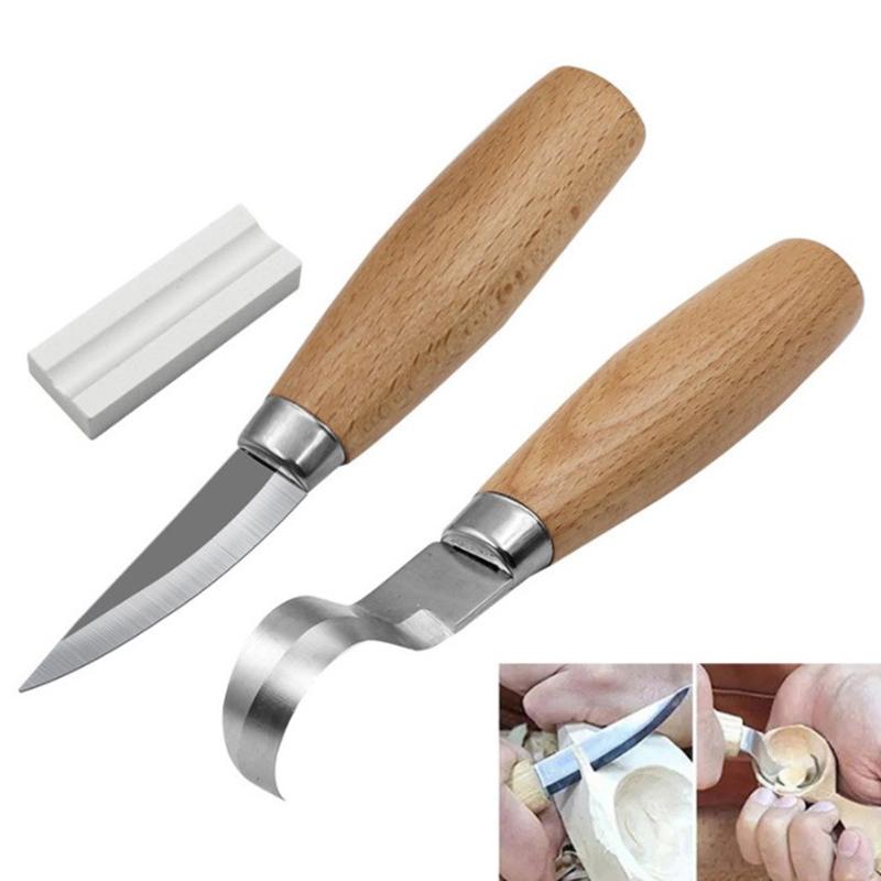 Wood Carving Knife Chisel Hook Knife Carving Tools Ergonomic Woodworking Spoon Durable Crooked Beginners Sculptural Professional