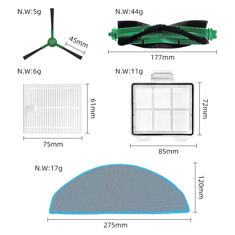 Main Brush, Roller Brush, Filter Screen, and Mop Cloth for iRobot Roomba Y0112/Y0110 Accessories