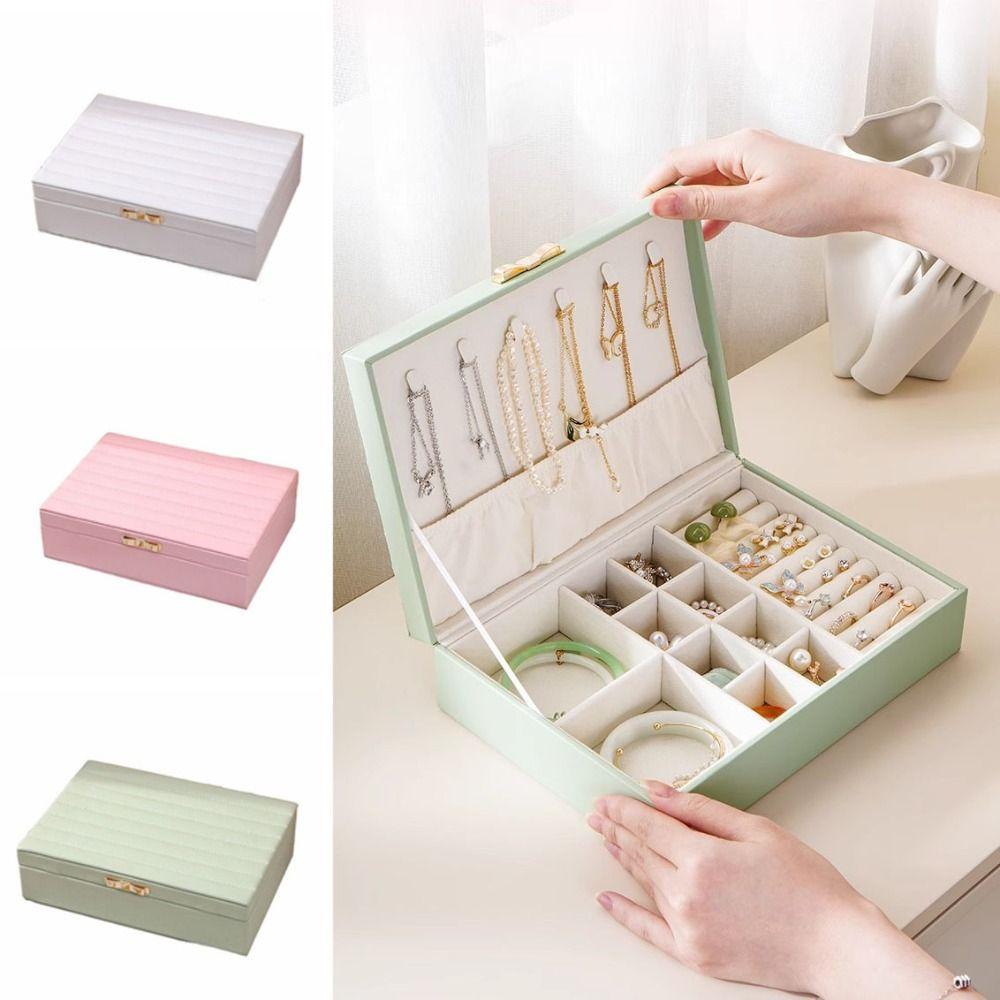 Rings Necklace Jewelry Storage Boxes PU Leather Bracelet Carrying Case  Jewelry Storage