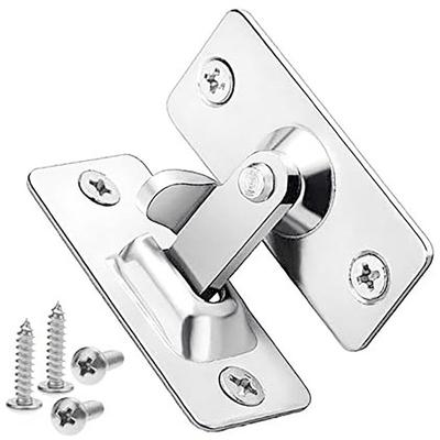 Door Lock 90 Degree Stainless Steel Latch Right Angle Sliding Curved Door Lock Latch Screw Locker Hardware Accessories with Screws