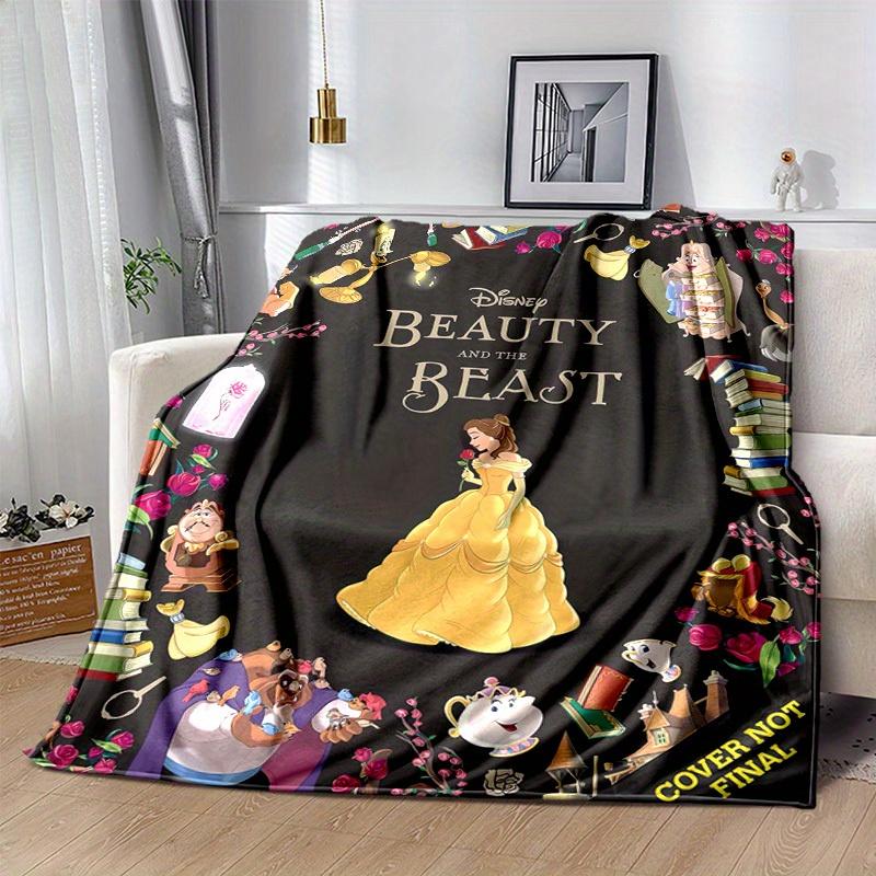 1pc, Disney's Beauty and the Beast Home Décor Blankets Perfect for Bedroom, Living Room, Travel, Camping, Car