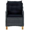 9 piece Garden Dining Set with Cushions Poly Rattan Dark Grey