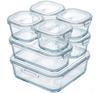 Glass Storage Container Set Claire Microwave and Oven Safe Dishwasher Glass for Meal and Storage [Yoshifuji Crafts] Heat-Resistant 7-Piece - -