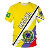 Tshirts 3D Print Brazil Flag National Emblem Summer T Shirt Fashion Kids Casual Boys Girls Round Neck Tshirt Tops Tee Clothes
