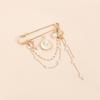 European and American Jewelry Summer Conch Shell Starfish Point Diamond Pearl Brooch Clothing Women's Functional Pin Accessories