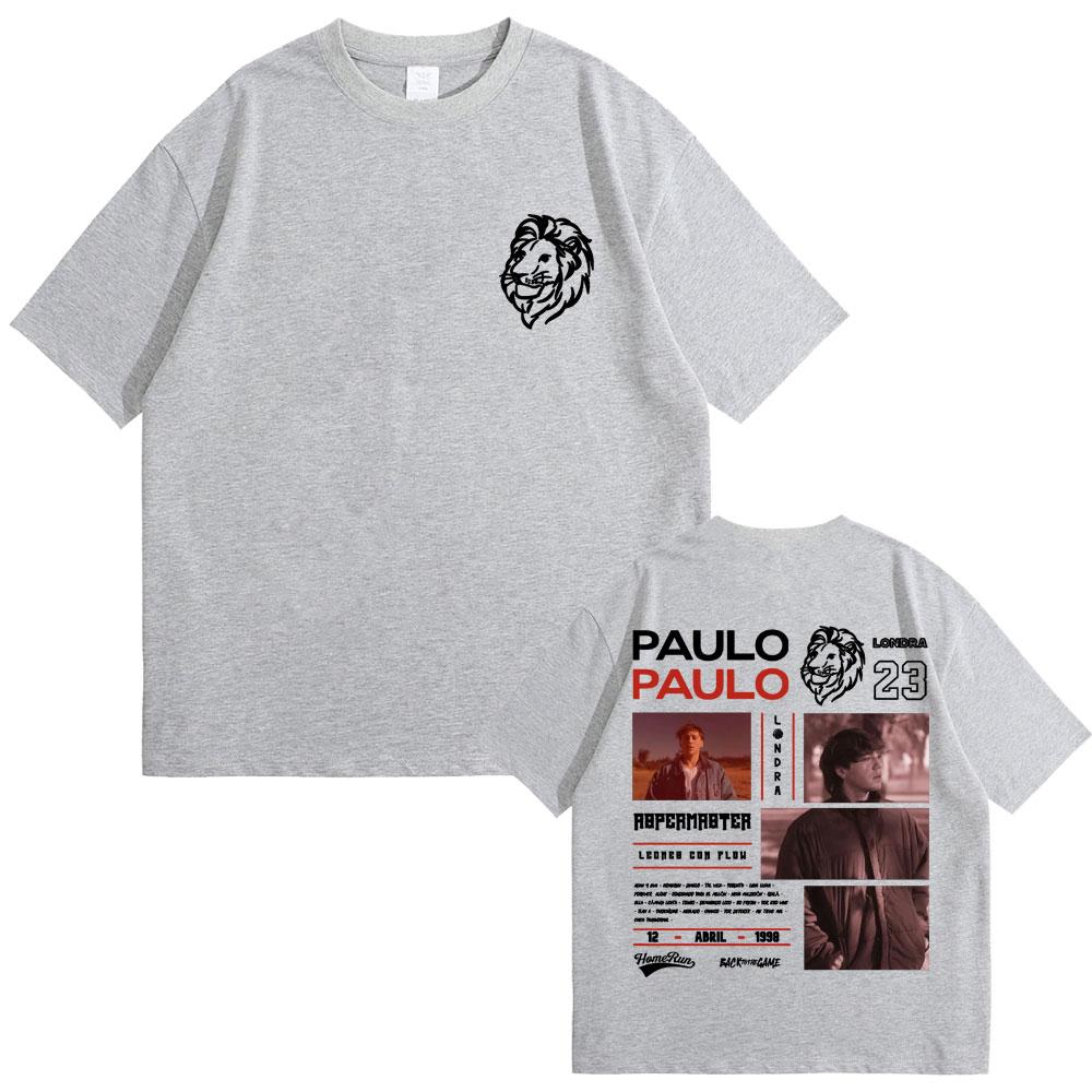 Rapper Paulo Londra Homerun Merch T-shirt Men's Fashion Casual Oversized T Shirts Men Women Hip Hop Vintage Crewneck T-shirts