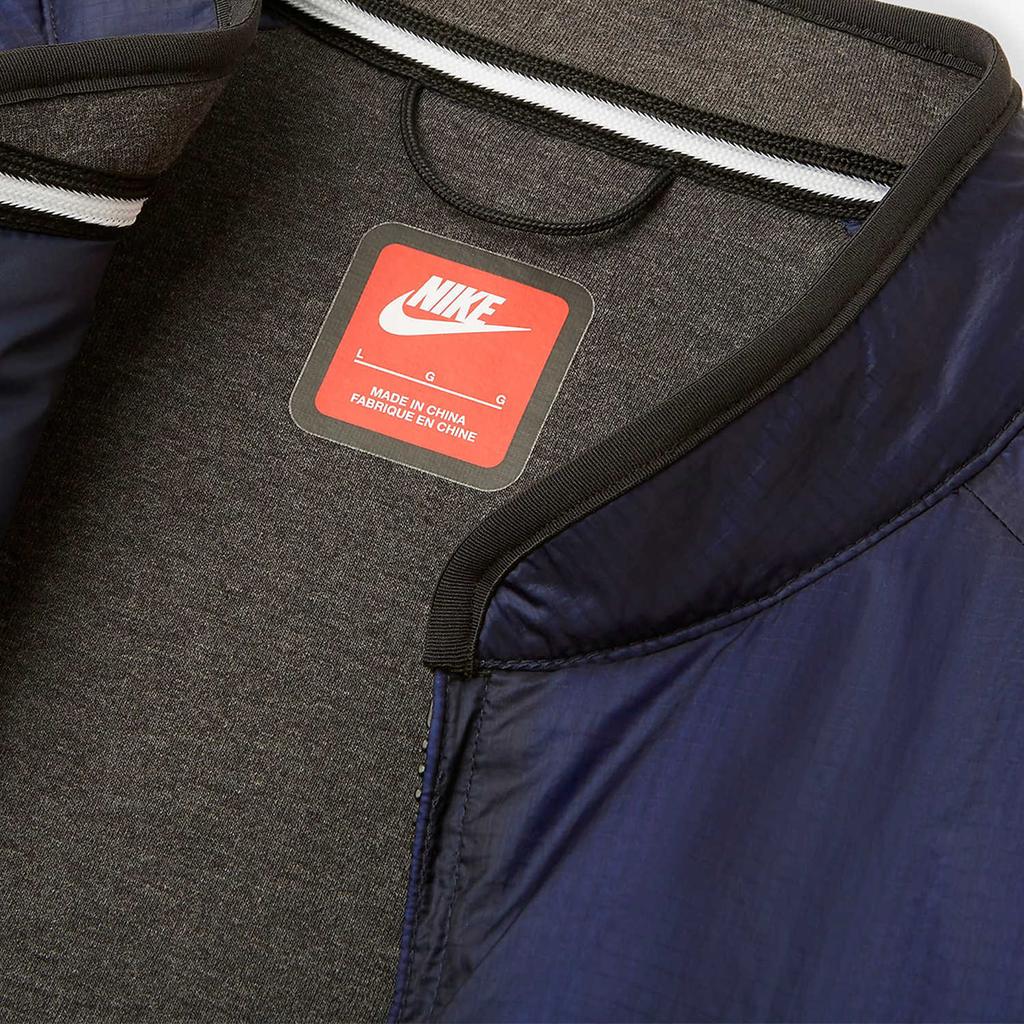 Nike Solid Color Zipper Pocket Casual Warm Loose Cotton Jacket Men jackets Obsidian FB7859-410