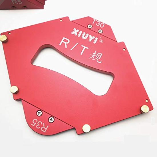 CarAngels Corner Jig Woodpecker Angle Jig for Router Table Machining Woodworking Tool Kit, Trimmers, Bits, R/T Template, (12, Red)