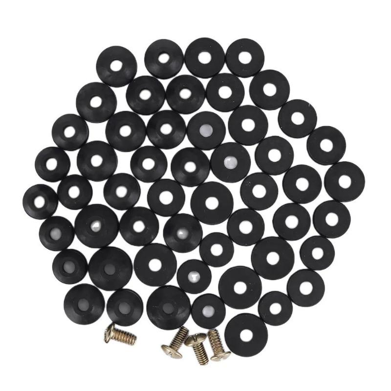 48PCS Plumbing Faucet Seal Washer O-ring Rubber Faucet Washer Assortment with Screws Flat Beveled for Repairing Faucet Leak