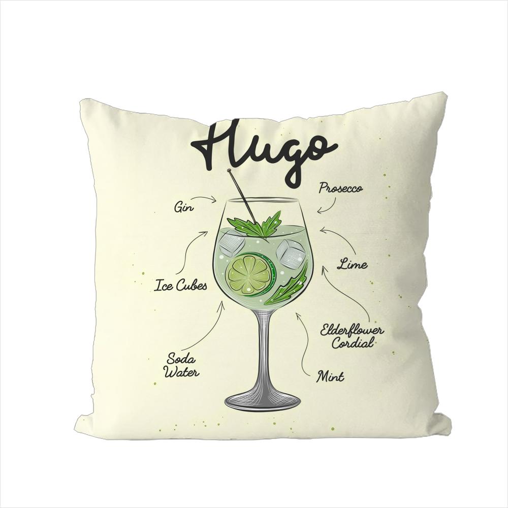 Hugo Spritz Cocktail Pillow Case For Car Sofa Decorative Home Doublesided Print Plush Square Throw Pillow Cushion Cover 30x30cm