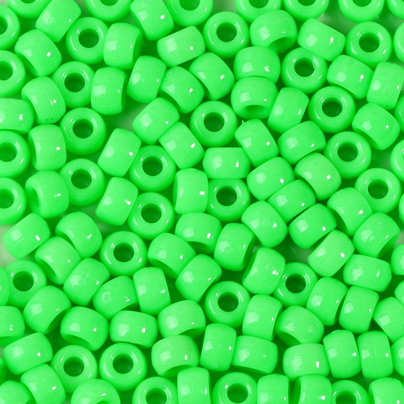 "100 Pcs Large Hole Transparent Frosted Barrel Beads - Colored Onion Powder Plastic Pony Beads for Dreadlocks and Wigs"
