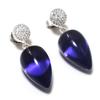 Amethyst, Zircon Gemstone Handmade 925 Sterling Silver Earring 1.58" KJ-1177