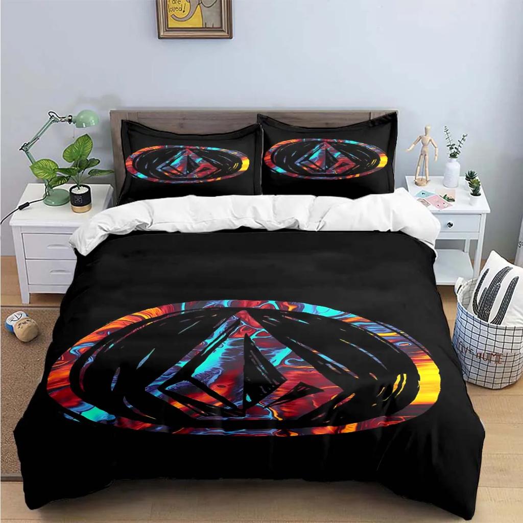 Fashion Exquisite V-Volcom Print Bedding Sets Exquisite Bed Supplies Set Duvet Cover Bed Comforter Set Bedding Set Luxury  Gift