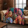 Bunte Körbe Mandala Böhmen Flanelldecke Weiche Warme Decke für Schlafzimmer Zimmer Wohnzimmer Büro Reise Camping Picknick