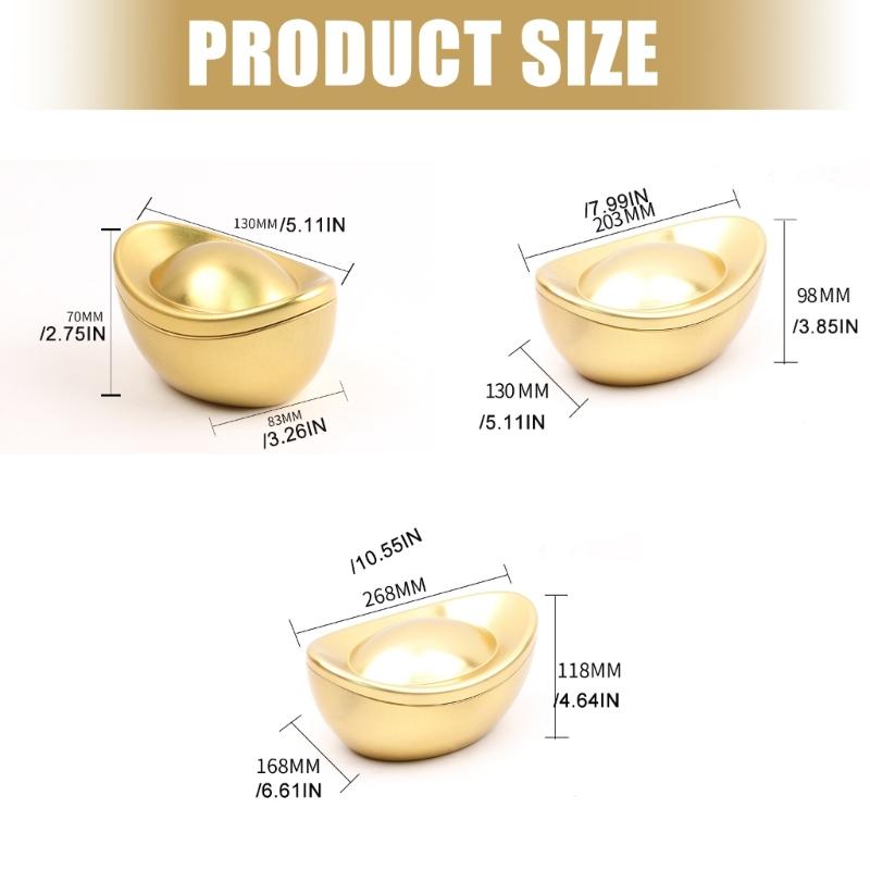 Golden Ingot Shape Tin Candy Chocolate Holder Box Metal Candy Container For Wedding Chinese Spring Festival Celebration