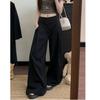 Women's High Waist Wide Leg Pants Loose Lazy Solid Color Straight Floor-Length Palazzo Trousers