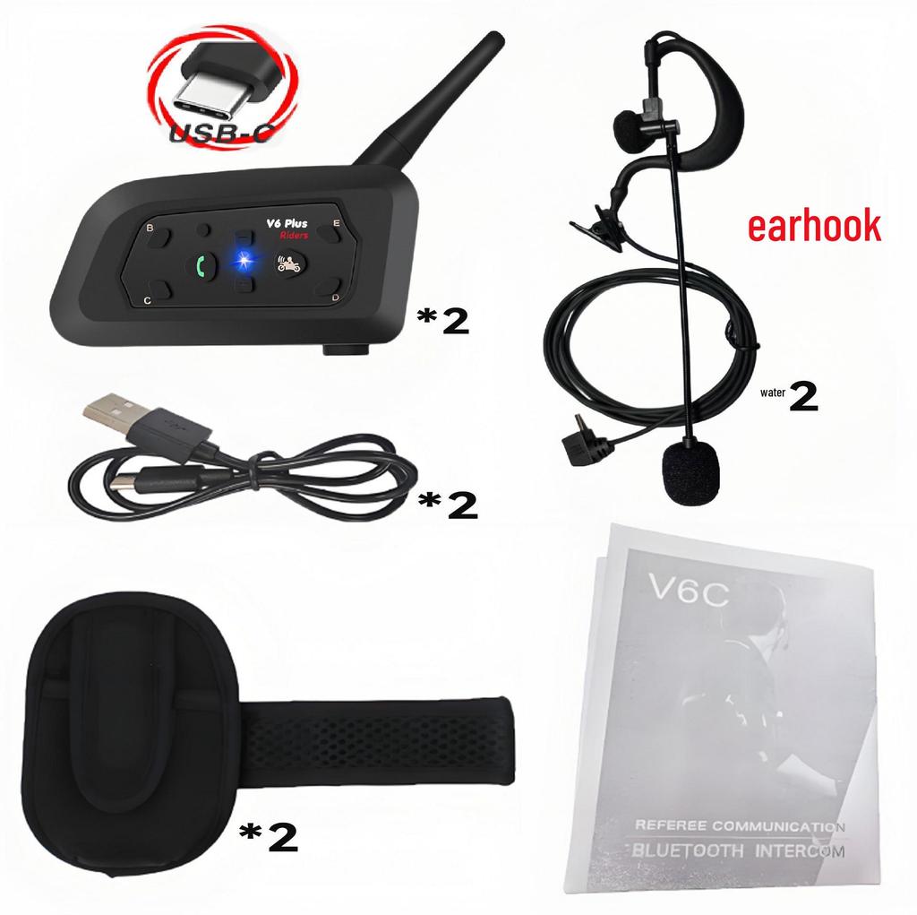 V6C Neutral Wasserdichtes Bluetooth Fußballschiedsrichter-Headset-Helm