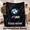 Coperta di Flanella Personalizzata BMW M Testo con Nome Personalizzato Morbida Coperta da Divano Decorazione per la Casa