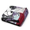 The Nightmare Before Christmas Fleece-Decken Jack Sally Zusammen Vintage Überwurfdecke für Zuhause 150*125cm Bettüberwürfe,