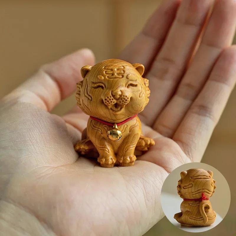 Mini Cute Wooden 12 Zodiac Snake Dragon Rat Rabbit Dog Chick Monkey Figures Animal Fun Desktop Ornament Home Decor Birthday gift