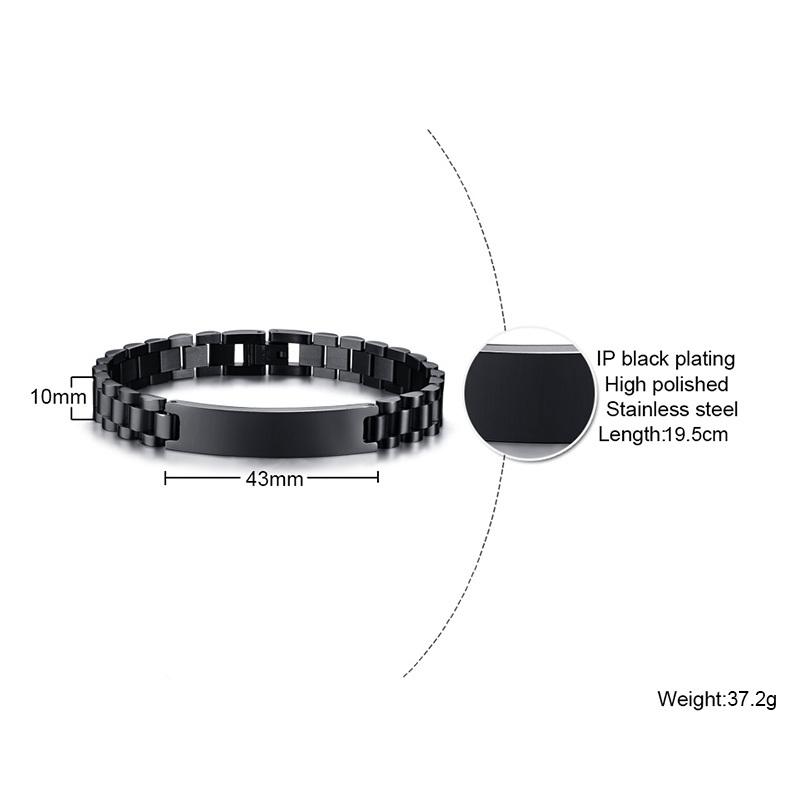 Customize Stainless Steel Watch Band  ID Tag Bracelet, Free Engraving Personalized Jewelry,Women Men Anniversary Couple
