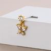 Henson Zirconia Butterfly Stainless Steel L-Shaped Nose Stud
