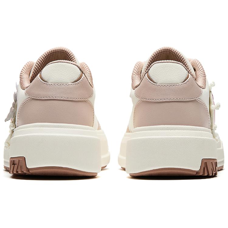 New Anta Wear Resistant Slip Resistant Coverage Low Top Skateboard Shoes Women's White Pink 122518033-3