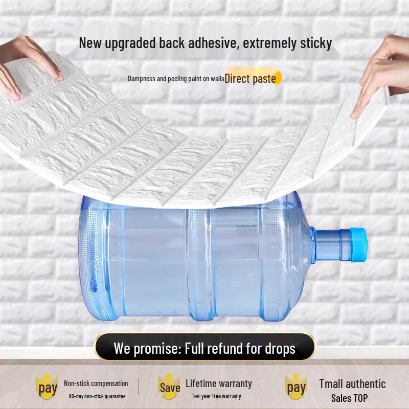 Samoprzylepne wodoodporne naklejki ścienne 3D imitujące cegłę piankową - Dekoracyjna osłona odporna na wilgoć