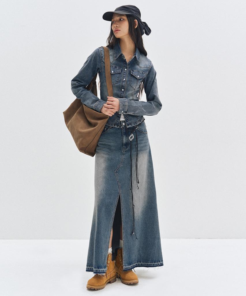 Deketeuumeon Maxi Skirt Dcsk006Blue