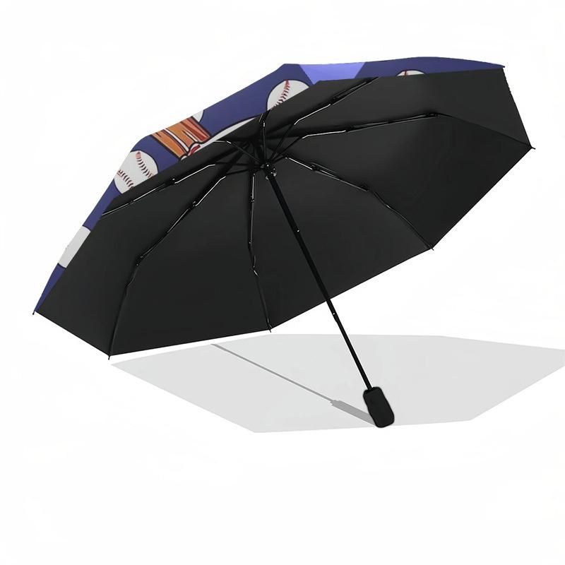1pc Baseball Pattern with Bats and Balls Umbrella with Plastic Handle,Suitable for All Seasons Home Travel Outdoor UmbrellaDD071