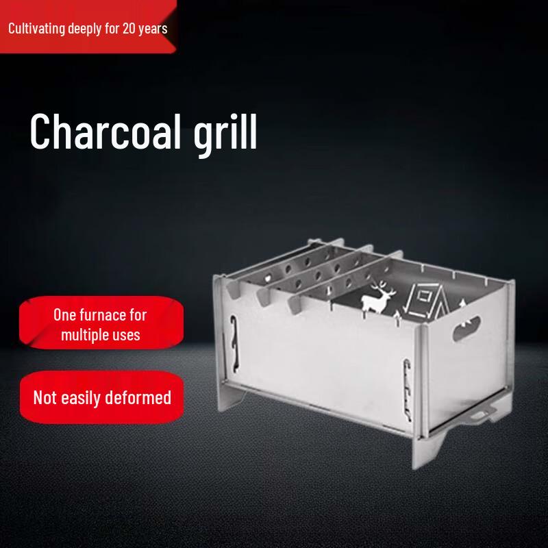 

Beifu Outdoor Everest Portable Stainless Steel Charcoal BBQ Grill and Wood Stove