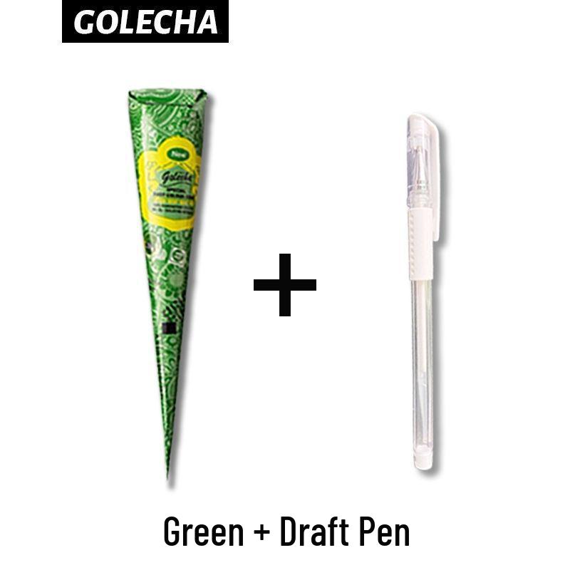 GOLECHA Semi-Permanent Waterproof Henna Tattoo Paste for Freckles and Stencils - Indian Hand-Painted Style