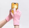 Winter Warm Knitted Gloves Fleece Lined Thick Touchscreen Cycling Flat Knit Gloves Solid Color Premium Black
