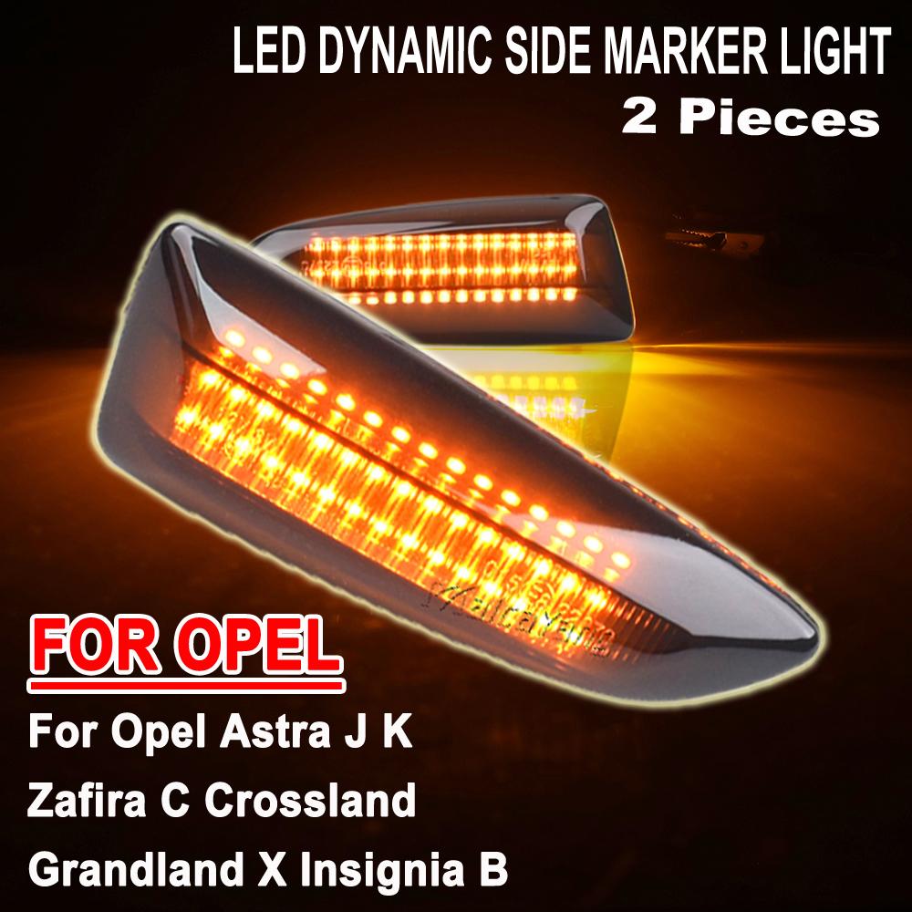 2PCS Led Dynamic Side Marker Turn Signal Light Sequential Blinker For Opel Astra J Astra J K Zafira C Insignia B Grandland XTurn Signal 2