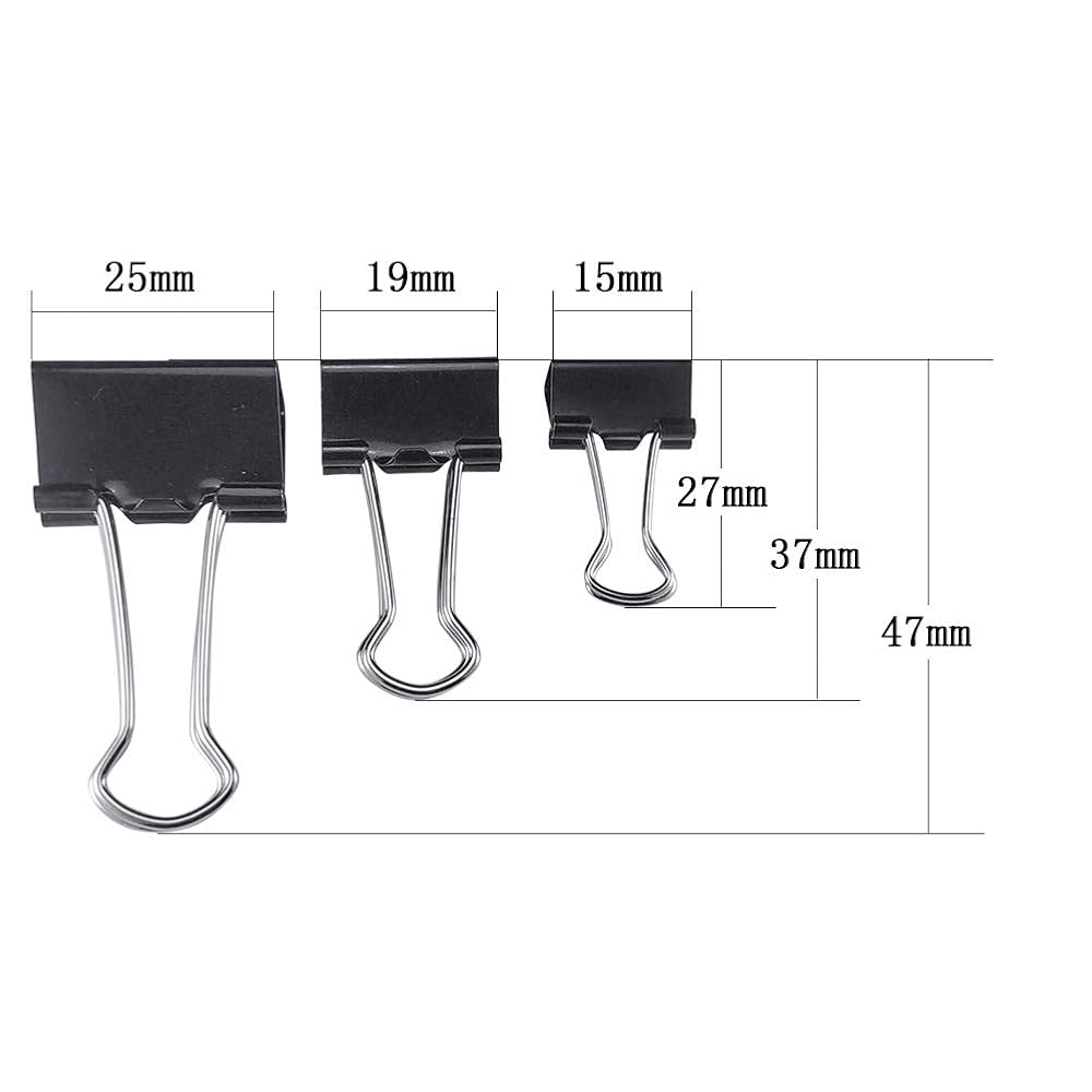 lingzaling 25mm Double Clips Black Pack of 20