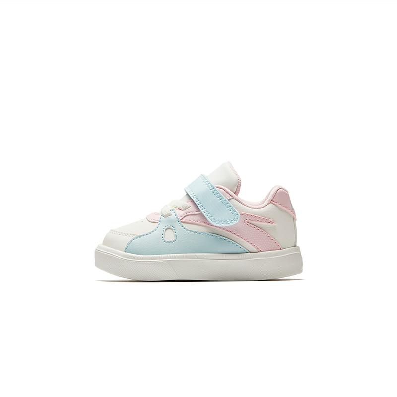 Anta Kids Synthetic Leather Trendy Fashion Color Block Comfortable Versatile Anti-Kick Lightweight Shock Absorbing Low-Top Walking Shoes A22530013