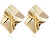 Trendy Geometric Irregular Metal Stud Earrings with Mirror Finish
