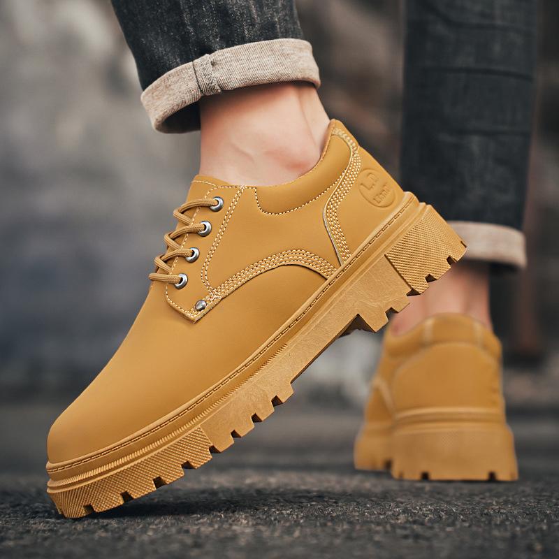 2025 Autumn New Men's Shoes British Style Tooling Shoes Men's Casual Leather Shoes Fashion Trend Platform Single Shoes