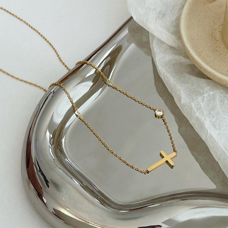 DIEYURO 316L Stainless Steel Simple Heart Love Circular Tassel Necklace Lady Trend Fashion Clavicle Chain Jewelry Glamorous Gift